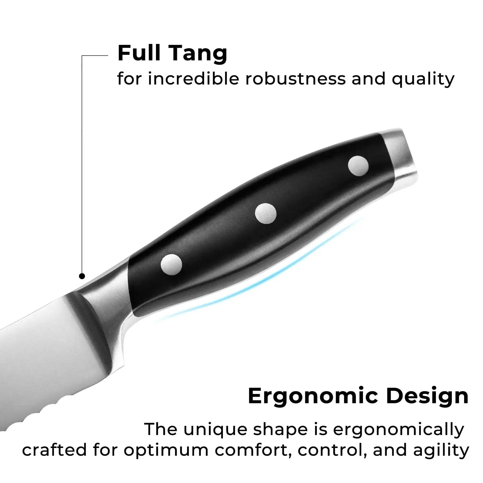 linoroso Paring Knife 3.5 inch Small Kitchen Knife with Elegant Gift Box, Sharp Forged German Carbon Stainless Steel Fruit Knife, Full Tang, Ergonomic Handle-Classic Series - Linoroso 