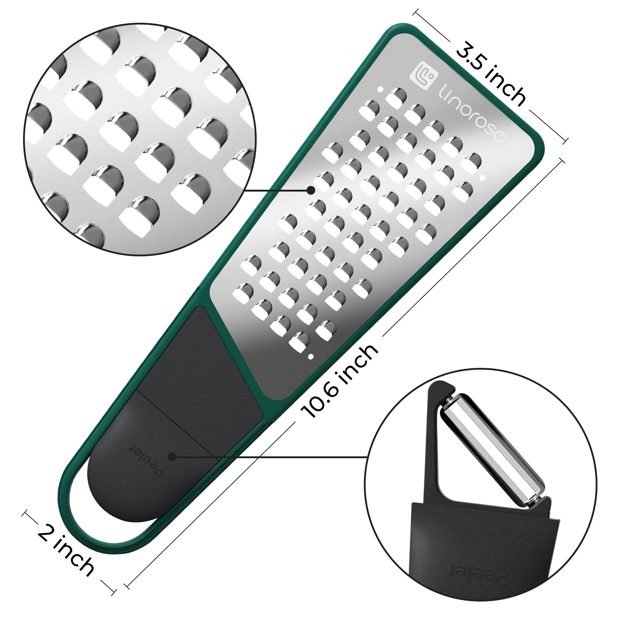 linoroso Cheese Grater & Peeler 2 in 1, Multifunction Kitchen Tool