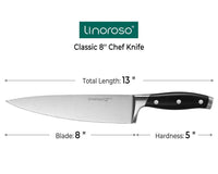 Linoroso Classic 8 inch Chef Knife - Linoroso 
