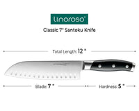 Linoroso Santoku Knife 7 inch -Classic Series - Linoroso 